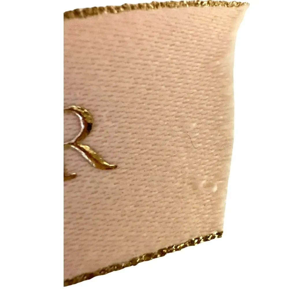 Dior Special Edition Logo Ribbon 39” Beige Gold Authentic Gift Packaging